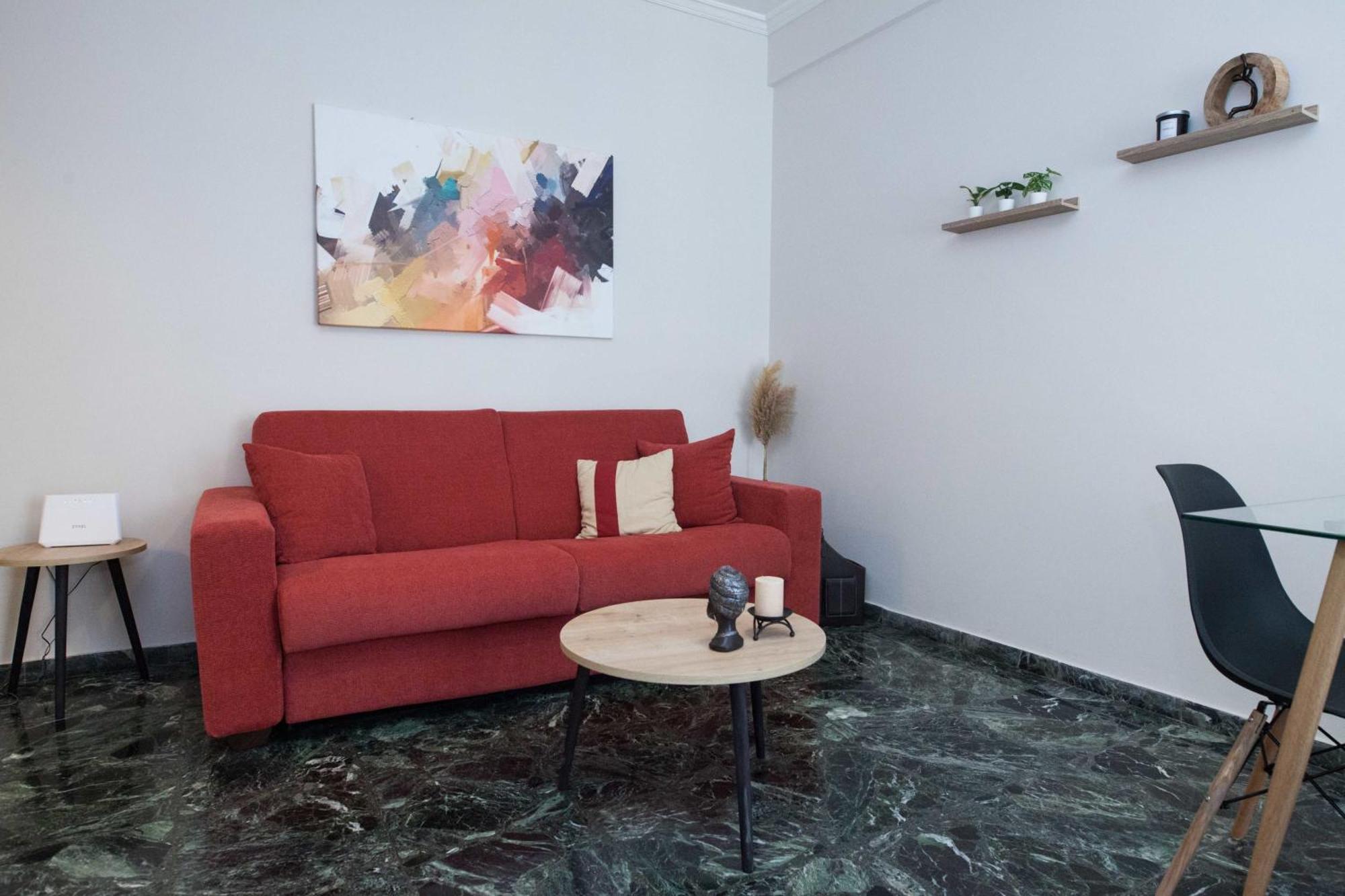 Modern 1 Bd Balcony Apt Near Metro In Kato Patisia アテネ エクステリア 写真