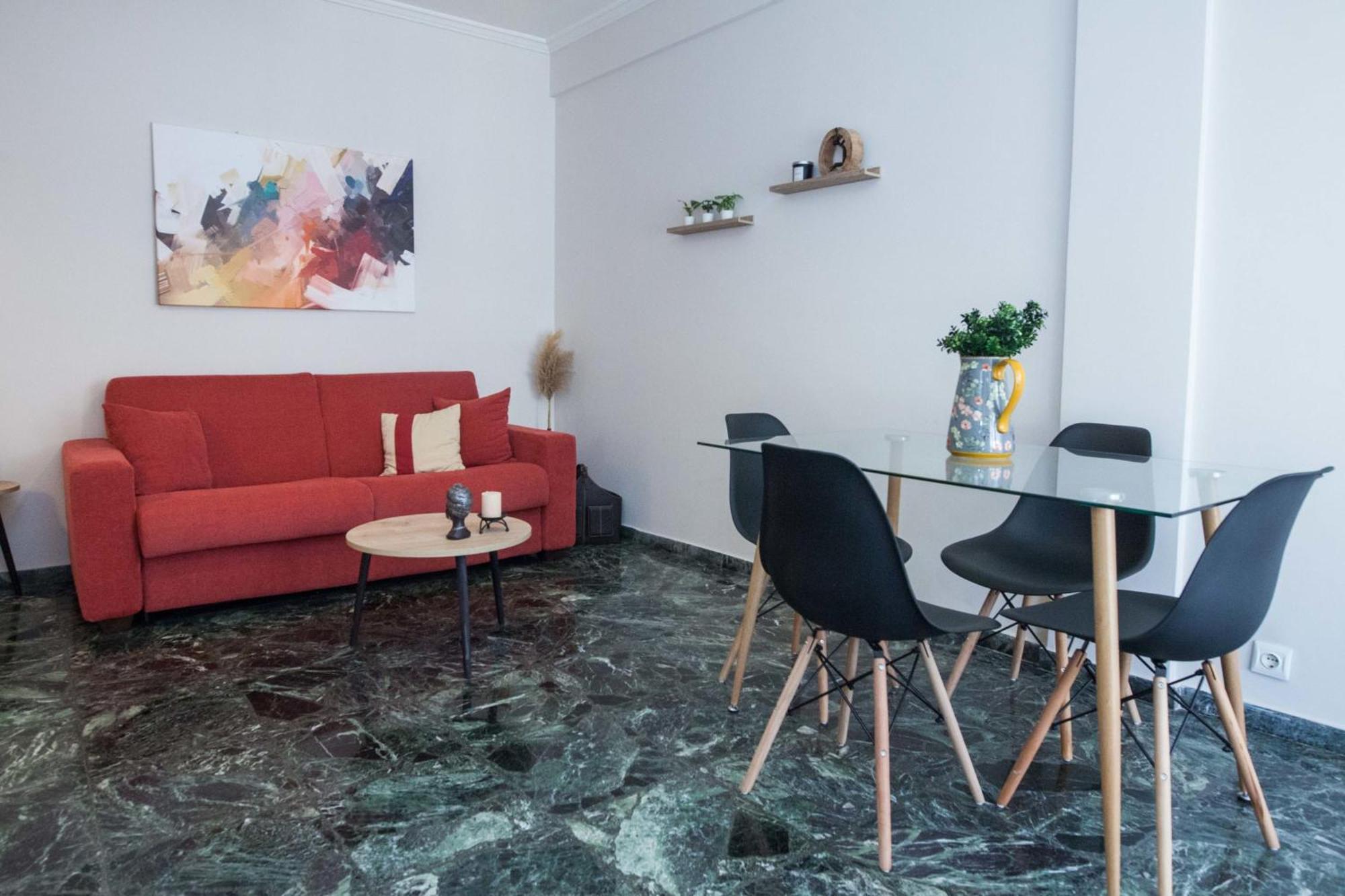 Modern 1 Bd Balcony Apt Near Metro In Kato Patisia アテネ エクステリア 写真